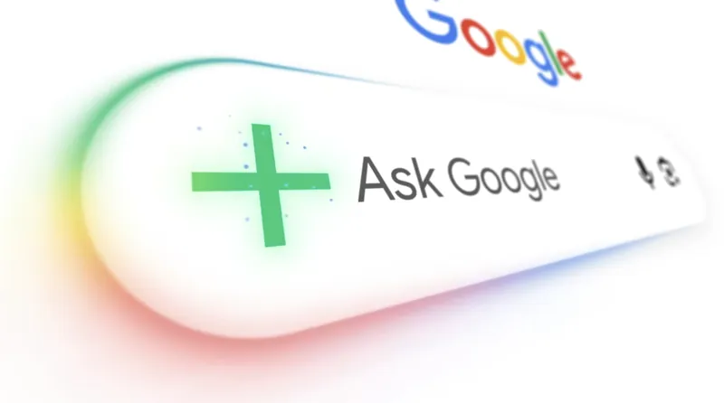 Barre de recherche Google avec le bouton Ask Google (AI Mode)