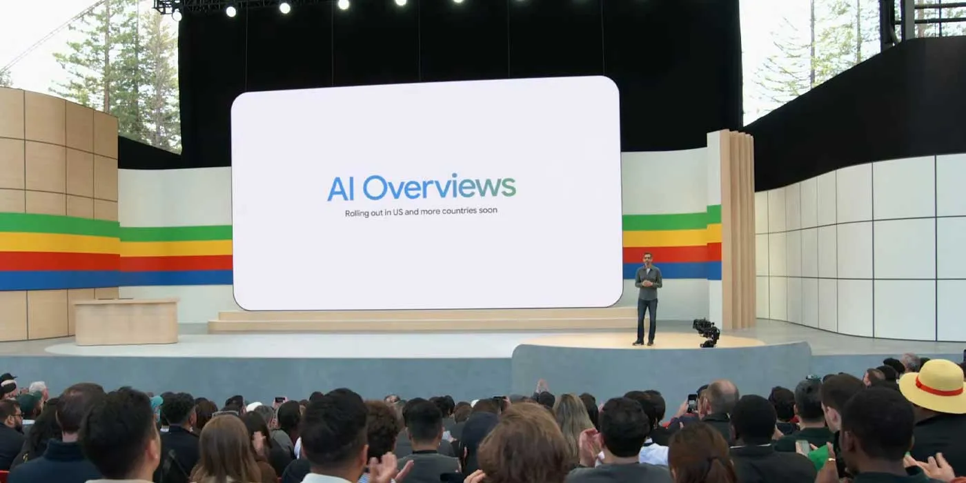 Annonce des AI Overviews à Google I/O