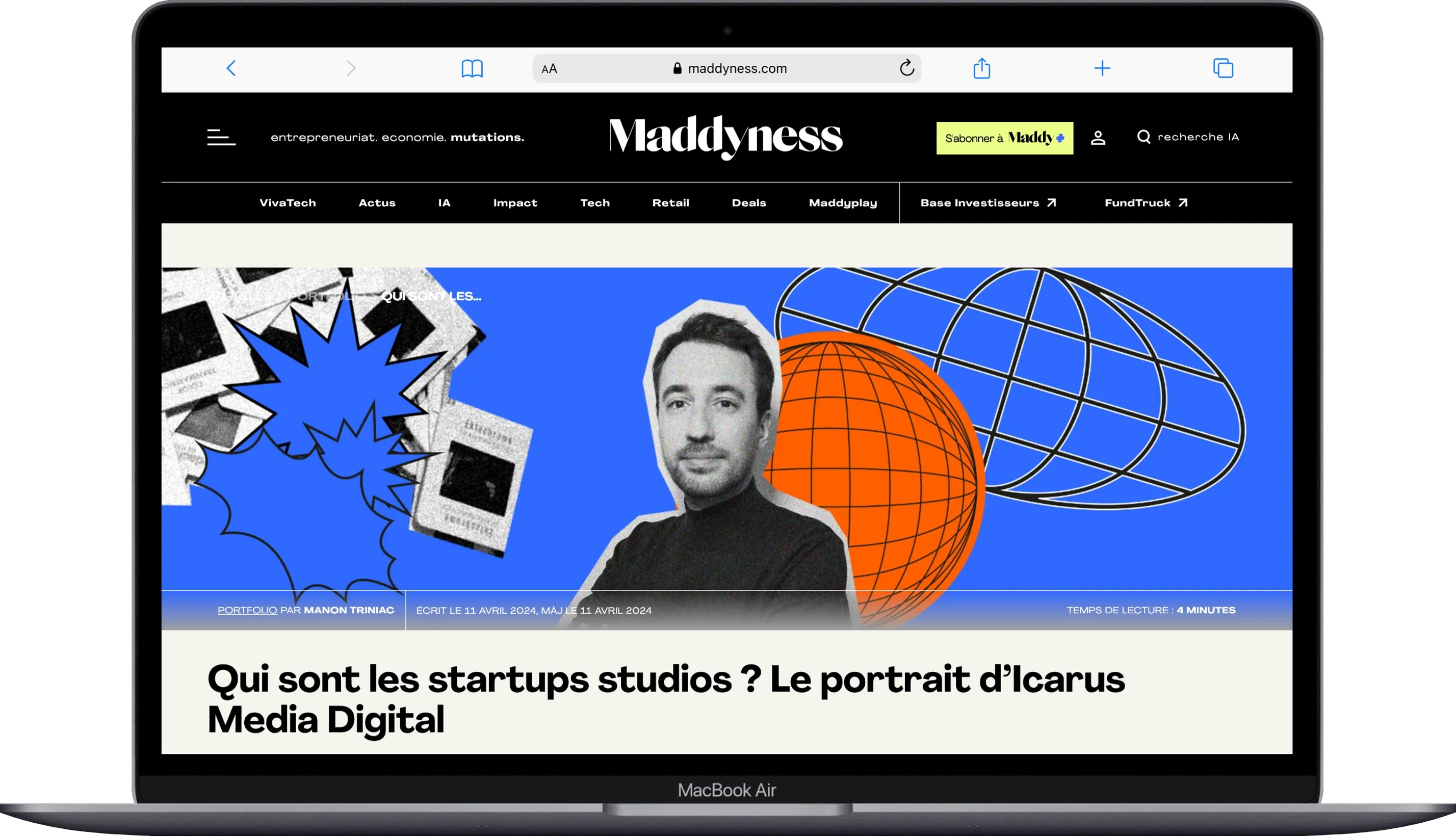 Capture de l'article publié dans Maddyness